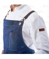 Delantal para hostelería y cocina con tejido denim elástico