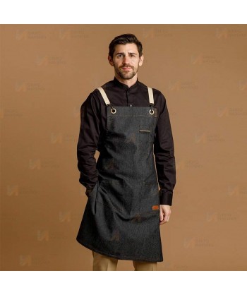 Delantal para hostelería y cocina con tejido denim elástico