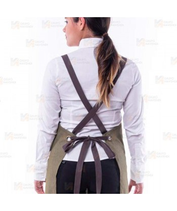 Delantal para hostelería y cocina con tejido denim elástico