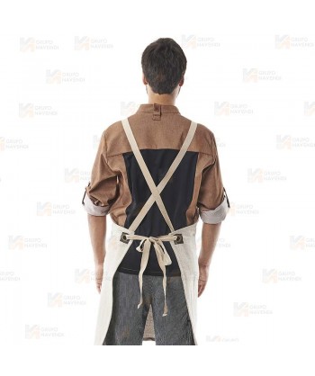 Delantal para hostelería y cocina con peto en tejido yute