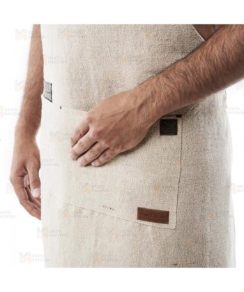 Delantal para hostelería y cocina con peto en tejido yute