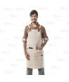 Delantal para hostelería y cocina con peto en tejido yute