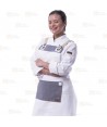 Delantal para hostelería y cocina con peto herrajes en pecho y arandelas de latón