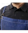 Delantal de peto en tejido vaquero con tejido denim elástico y bolsillo
