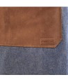 Delantal corto vaquero denim con suede o ante y bolsillo