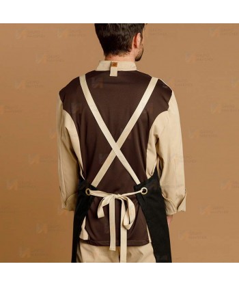 Delantal para hostelería de algodón con peto y con bolsillo
