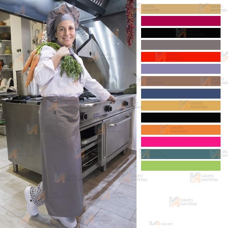 Delantal francés para hostelería y cocina de 90 x 100 cm