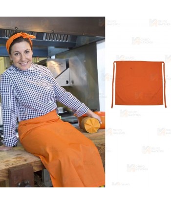 Delantal francés para hostelería y cocina de 90 x 100 cm color naranja