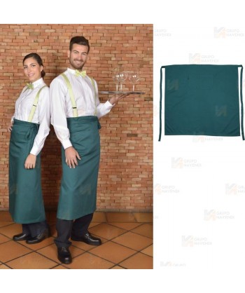 Delantal francés para hostelería y cocina de 90 x 100 cm color verde botella
