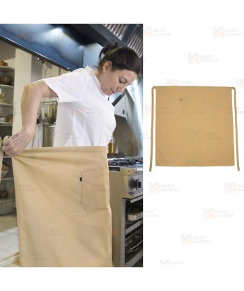 Delantal francés para hostelería y cocina de 90 x 100 cm color beige
