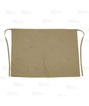 Delantal francés para hostelería con abertura central de 90 x 100 cm color beige