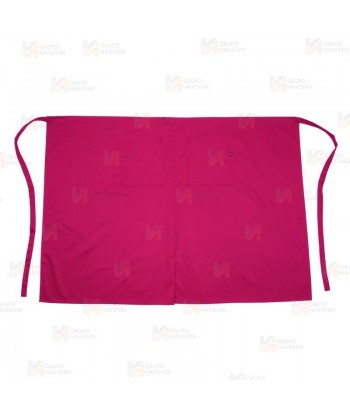 Delantal francés para hostelería con abertura central de 90 x 100 cm color fucsia