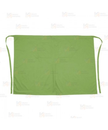 Delantal francés para hostelería con abertura central de 90 x 100 cm color verde manzana