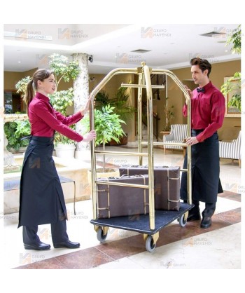 Delantal francés para hostelería con abertura central de 90 x 100 cm color negro