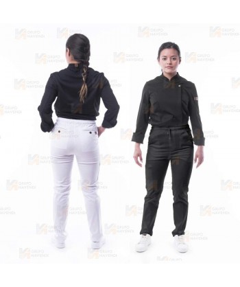 Pantalón elástico para hostelería con bolsillos y cordón -Unisex-