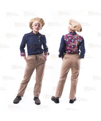 Pantalón elástico para hostelería con bolsillos y cordón -Unisex-
