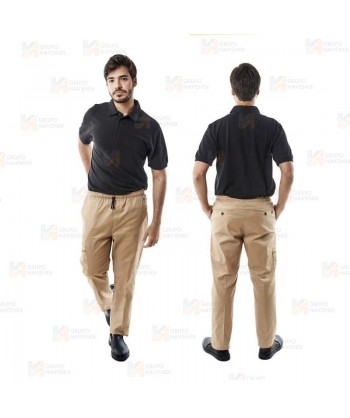 Pantalón elástico para hostelería con bolsillos y cordón -Unisex-