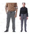 Pantalón elástico a rayas para hostelería con bolsillos y cordón -Unisex-