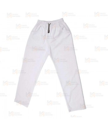 Pantalón elástico de microfibra para hostelería con bolsillos y cordón -Unisex-