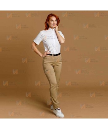 Pantalón elástico para hostelería. Corte slim fit para mujer