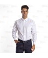 Camisa de vestir de hombre de manga larga con bolsillo en pecho color blanco