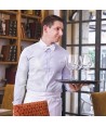 Camisa ajustada en tejido elástico y manga larga sin bolsillo -Hombre-