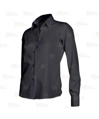 Camisa entallada de vestir de manga larga color negro