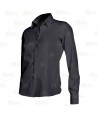 Camisa entallada de vestir de manga larga color negro
