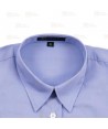 Camisa entallada de vestir de manga corta color celeste
