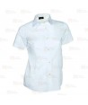 Camisa entallada de vestir de manga corta color blanco