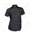 Camisa entallada de vestir de manga corta color negro