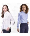 Camisa entallada de vestir de manga larga tejido oxford -Mujer- color blanco