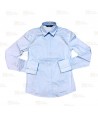 Camisa entallada y elástica de manga larga color celeste