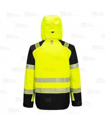 Chubasquero de alta visibilidad con membrana impermeable y transpirable