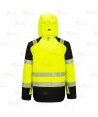 Chubasquero de alta visibilidad con membrana impermeable y transpirable