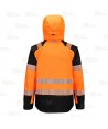 Chubasquero de alta visibilidad con membrana impermeable y transpirable