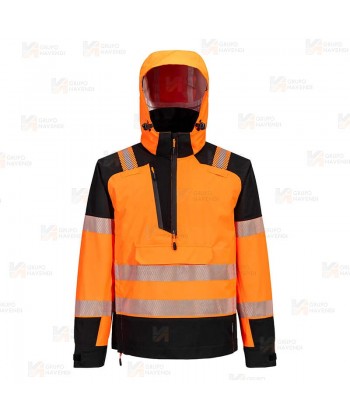 Chubasquero de alta visibilidad con membrana impermeable y transpirable