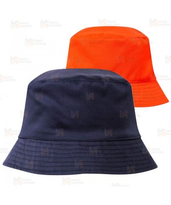 Gorro reversible marino/Naranja flúor