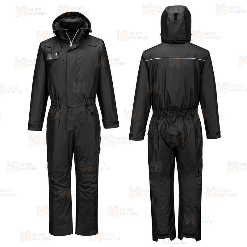 Buzo impermeable con capucha y forro térmico Insulatex color negro