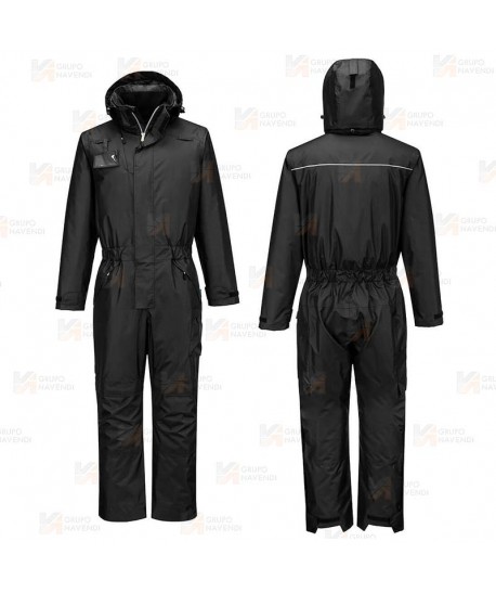 Buzo impermeable con capucha y forro térmico Insulatex color negro