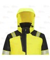 Parka de alta visibilidad con forro y con membrana impermeable y transpirable color amarillo flúor