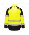 Parka de alta visibilidad con forro y con membrana impermeable y transpirable color amarillo flúor