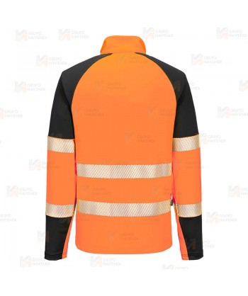 Sudadera alta visibilidad de media cremallera y altamente transpirable