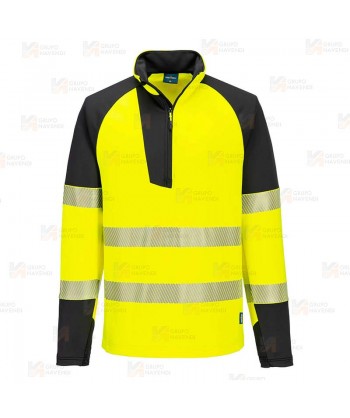 Sudadera alta visibilidad de media cremallera y altamente transpirable