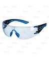 Gafas de seguridad KN envolventes con patillas muy flexibles con ocular color azul