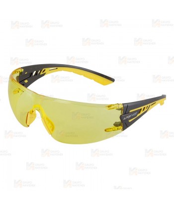 Gafas de seguridad KN envolventes con patillas muy flexibles con ocular color ámbar