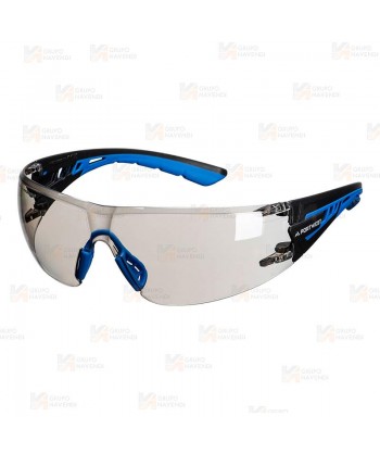 Gafas de seguridad KN envolventes con patillas muy flexibles con ocular color espejo