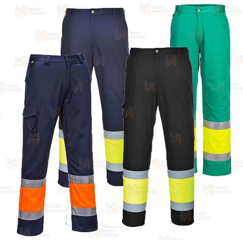 Pantalón multibolsillos muy ligero, bicolor alta visibilidad