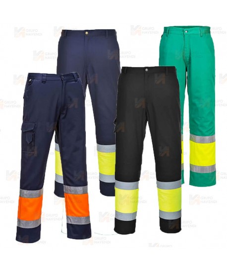 Pantalón multibolsillos muy ligero, bicolor alta visibilidad