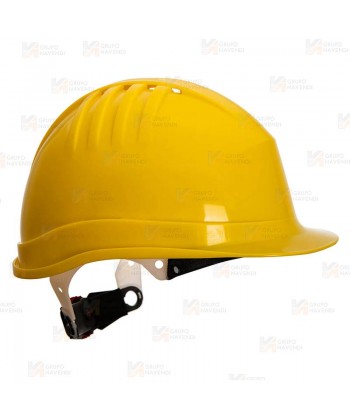Casco de seguridad Expertline con ruleta color amarillo